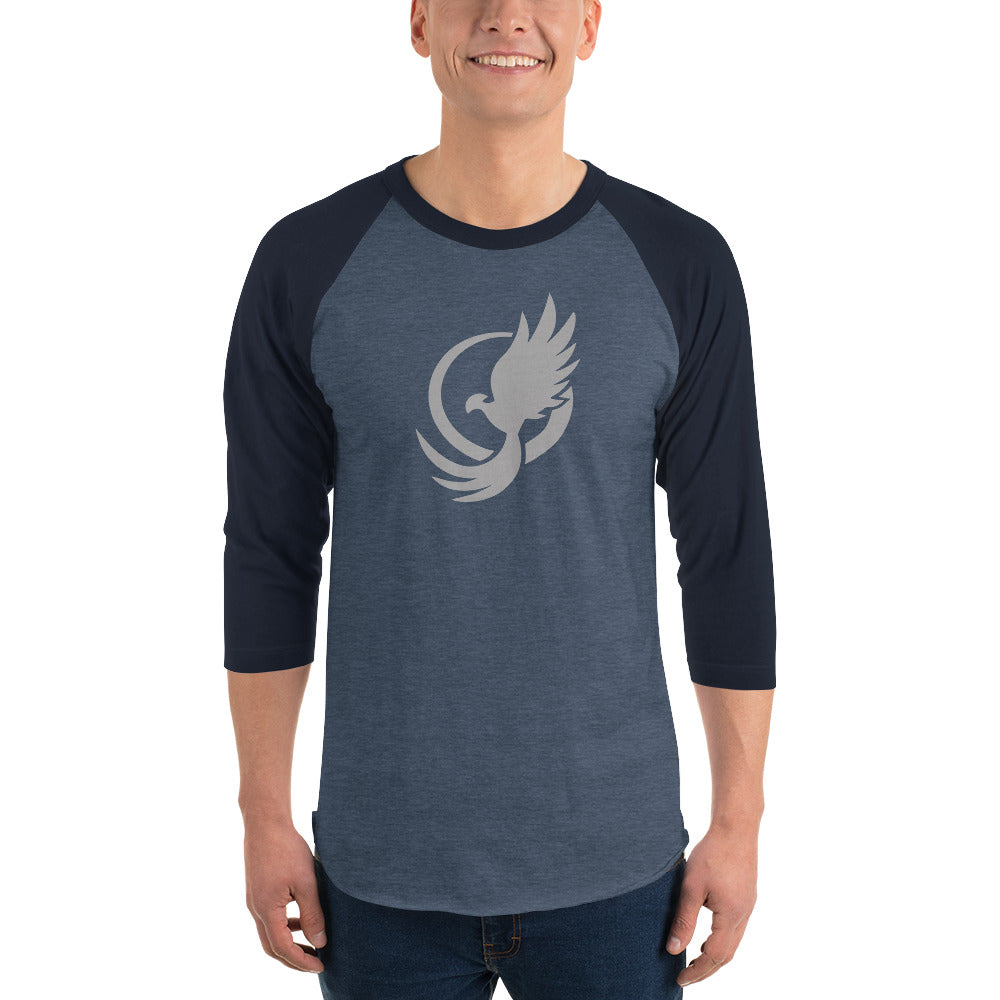 The Phoenix Logo Grey Daze  3/4 sleeve raglan shirt